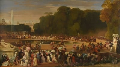 Eugène Lami, L'entrée de son altesse royale, Jardin des tuileries,vente-TESSIER & SARROU
