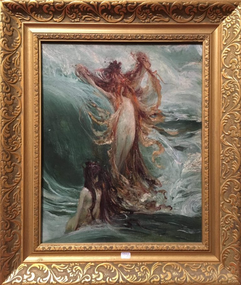 Clairin Georges, peinture XIXe, la grande vague, vente Maître Jonquet, Boulogne